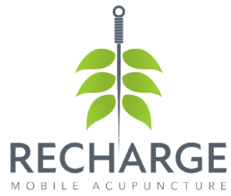 A logo for recharge mobile acupuncture.